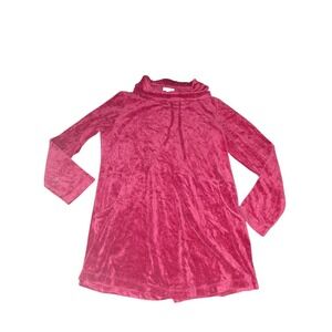 Pure Jill Sweater Womens Tunic Velour Velvet Long Sleeve Cowl Neck Top SZ M Wine